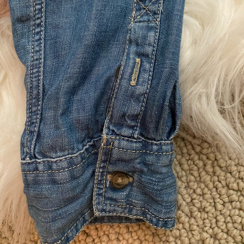 American Eagle Jean Button Up - image 5